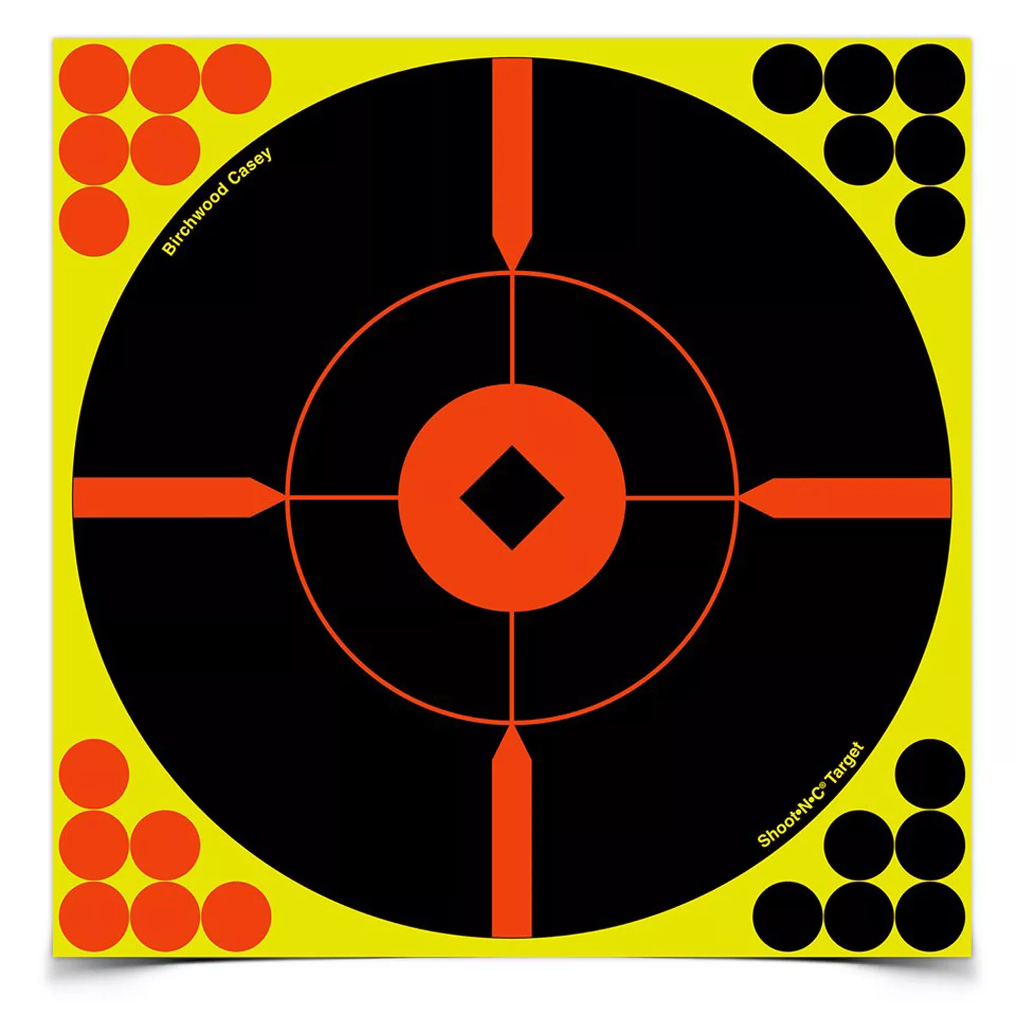 Birchwood Casey Shoot-N-C Bullseye Crusher Target – 6" and 8" Reactive Targets for All Calibers