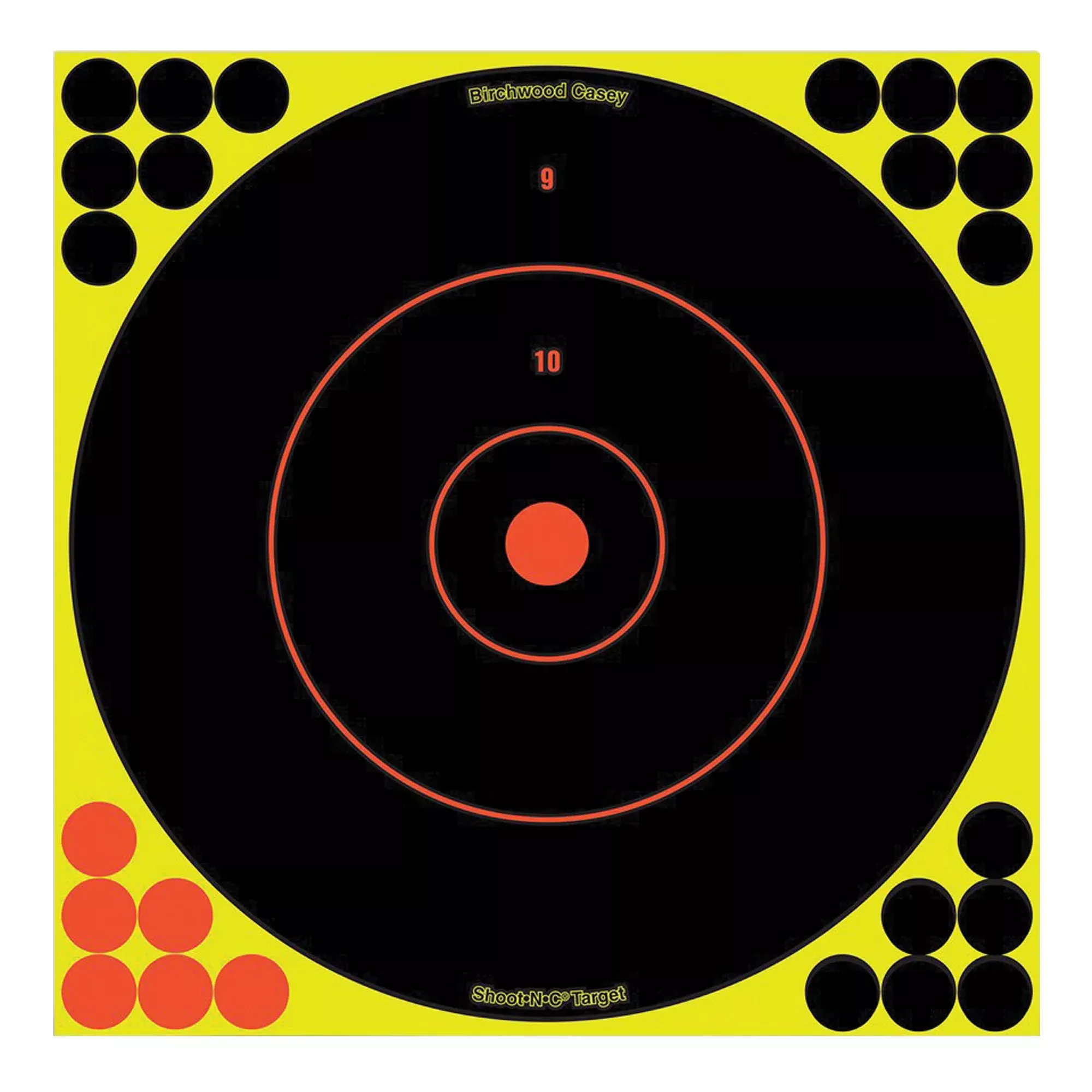 Birchwood Casey Shoot-N-C Round Bullseye Target 12" – 5 Pack Reactive Paper Targets