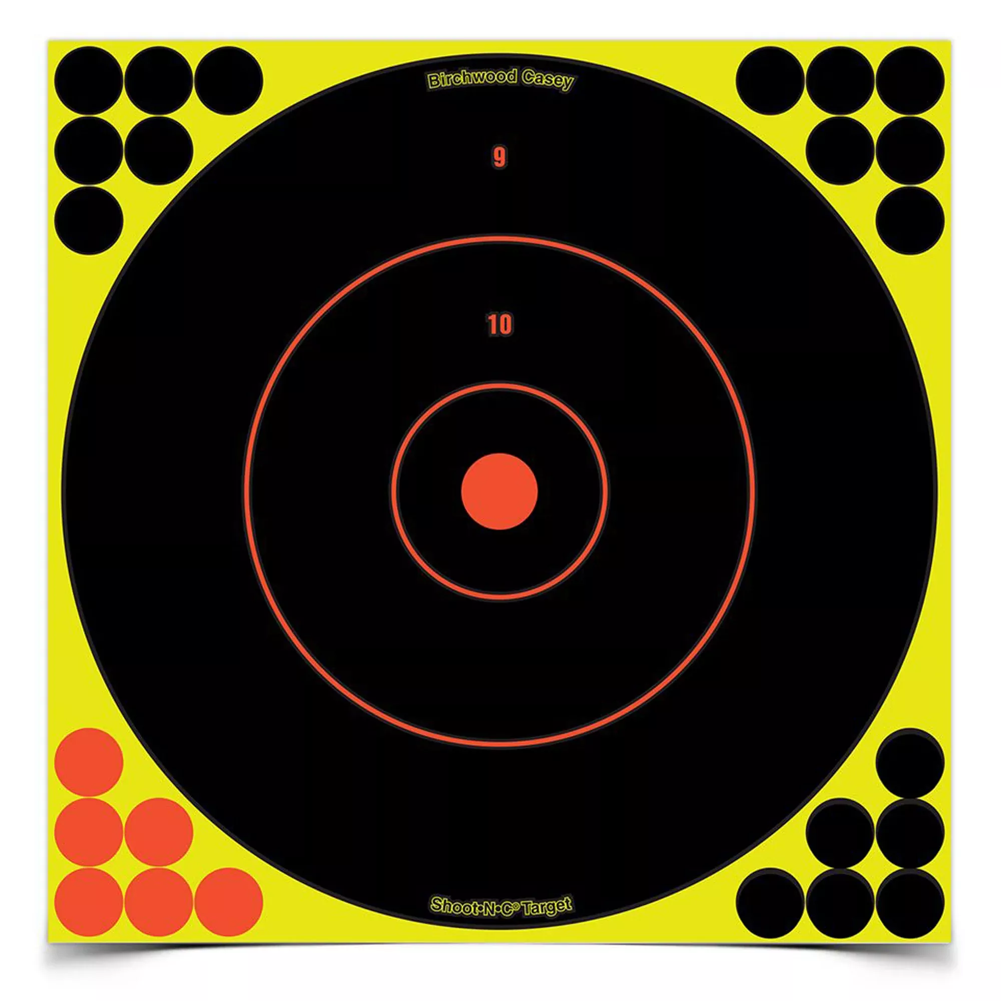 Birchwood Casey Shoot-N-C Round Bullseye Target 12-Pack – 12-Inch Reactive Paper