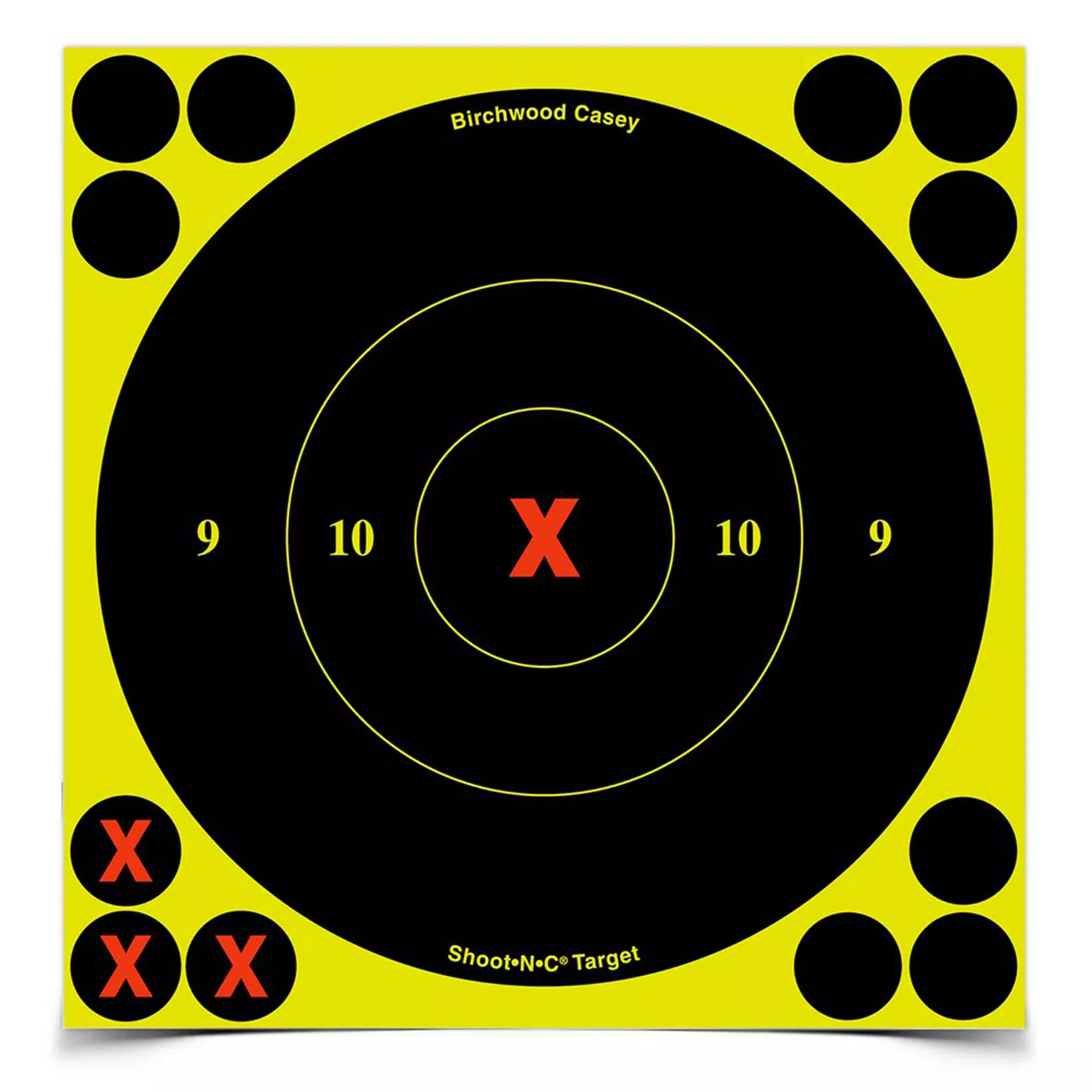 Birchwood Casey Shoot-N-C Round X-Bullseye Paper Targets – 6" Reactive, 60 Pack