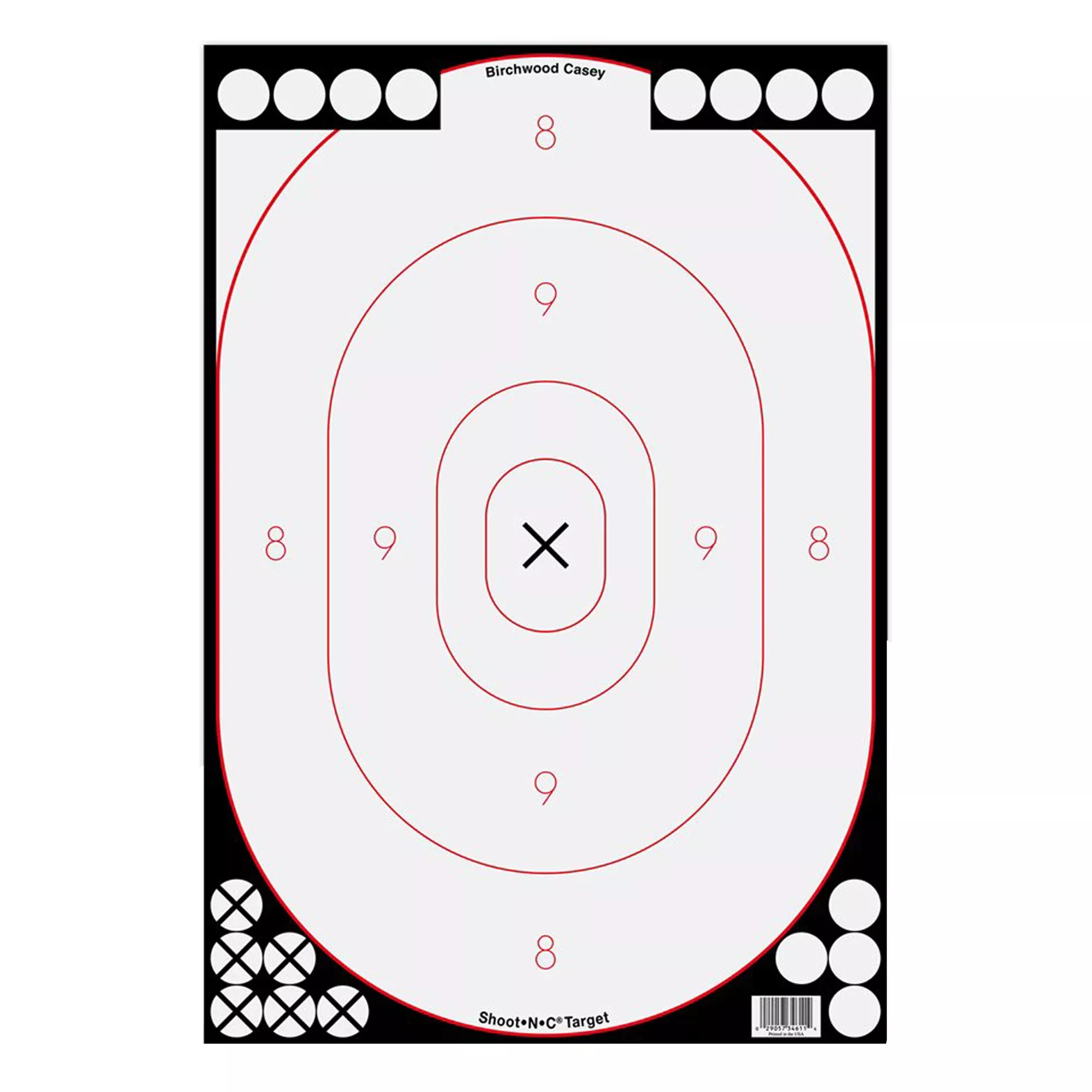 Birchwood Casey Shoot-N-C White/Black Silhouette Targets – 12"×18" Paper (5-Pack)