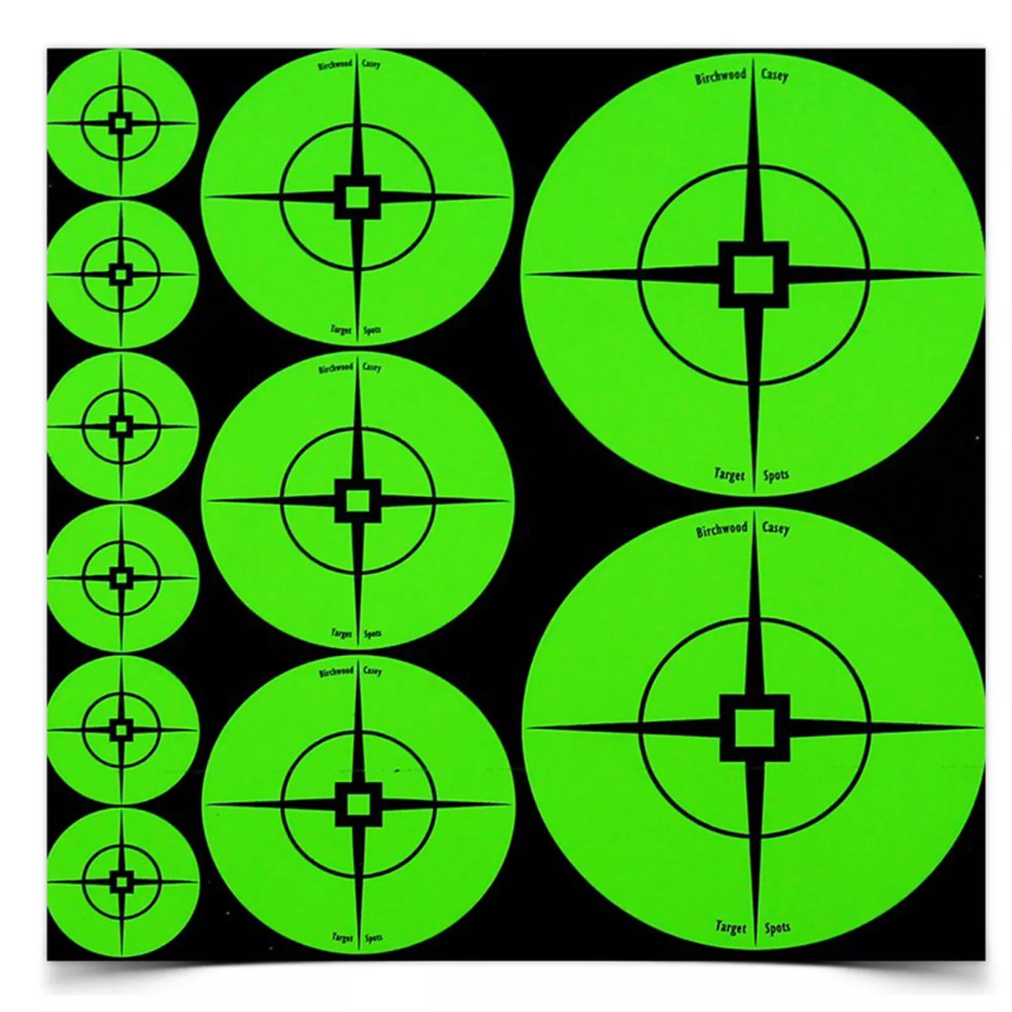 Birchwood Casey Target Spots Green Assortment Paper Targets – Multiple Sizes for Pistol and Rifle