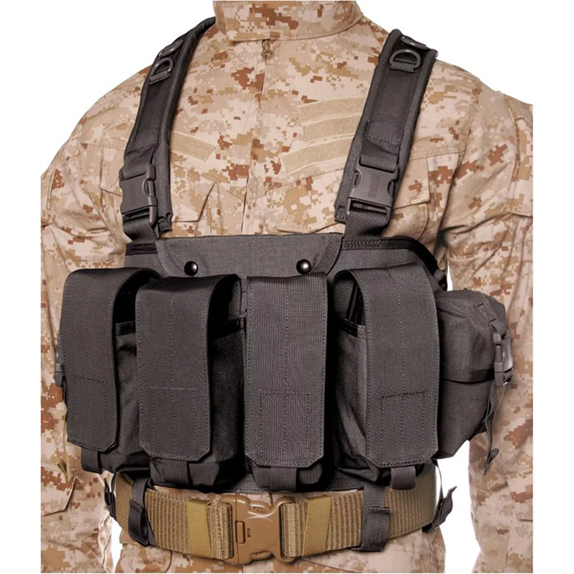 BLACKHAWK Commando Chest Harness – Black Tactical Shoulder Holster Platform