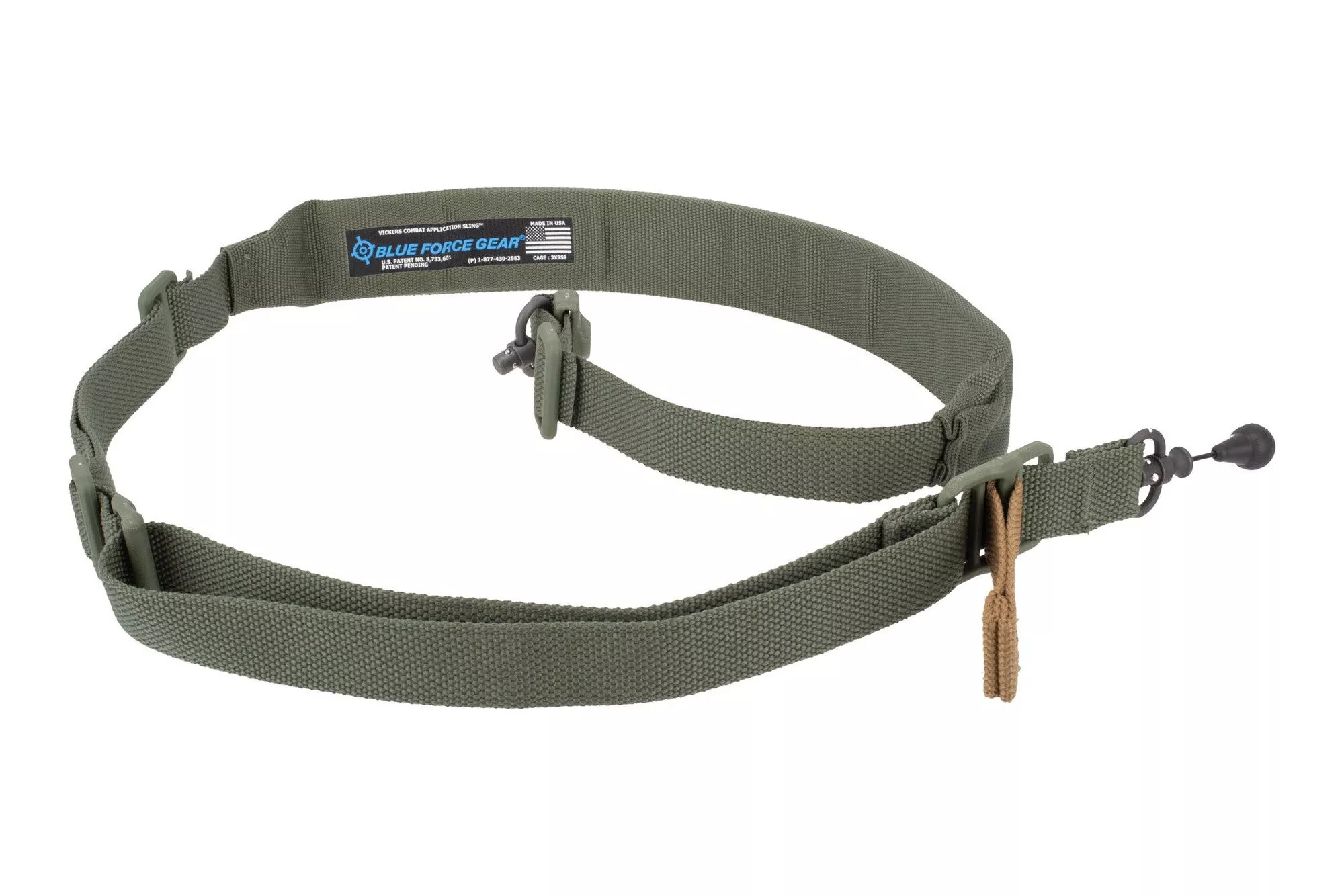 Blue Force Gear VCAS Vickers 221 Convertible Padded 2.00" Rifle Sling RED Swivels OD Green