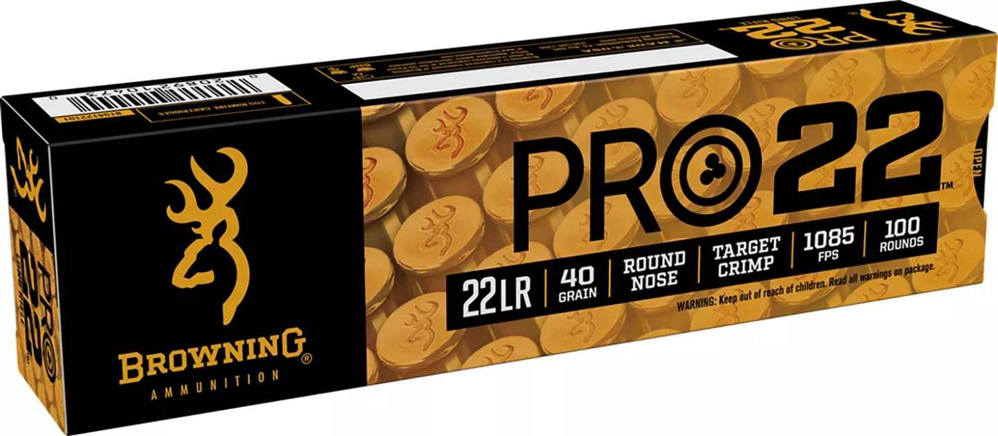 Browning Ammo B194122101 Pro2222LR 40gr Lead Round Nose 100 Per Box/20 Case