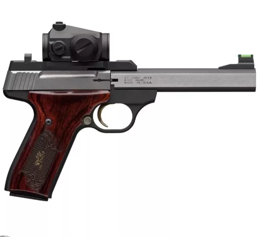 Browning Buck Mark Medallion Rosewood .22 LR 5.5 Inch Vortex Red Dot 051581490 from ELK CO AMMO&ARMS INC near Saint Marys, Pennsylvania, USA