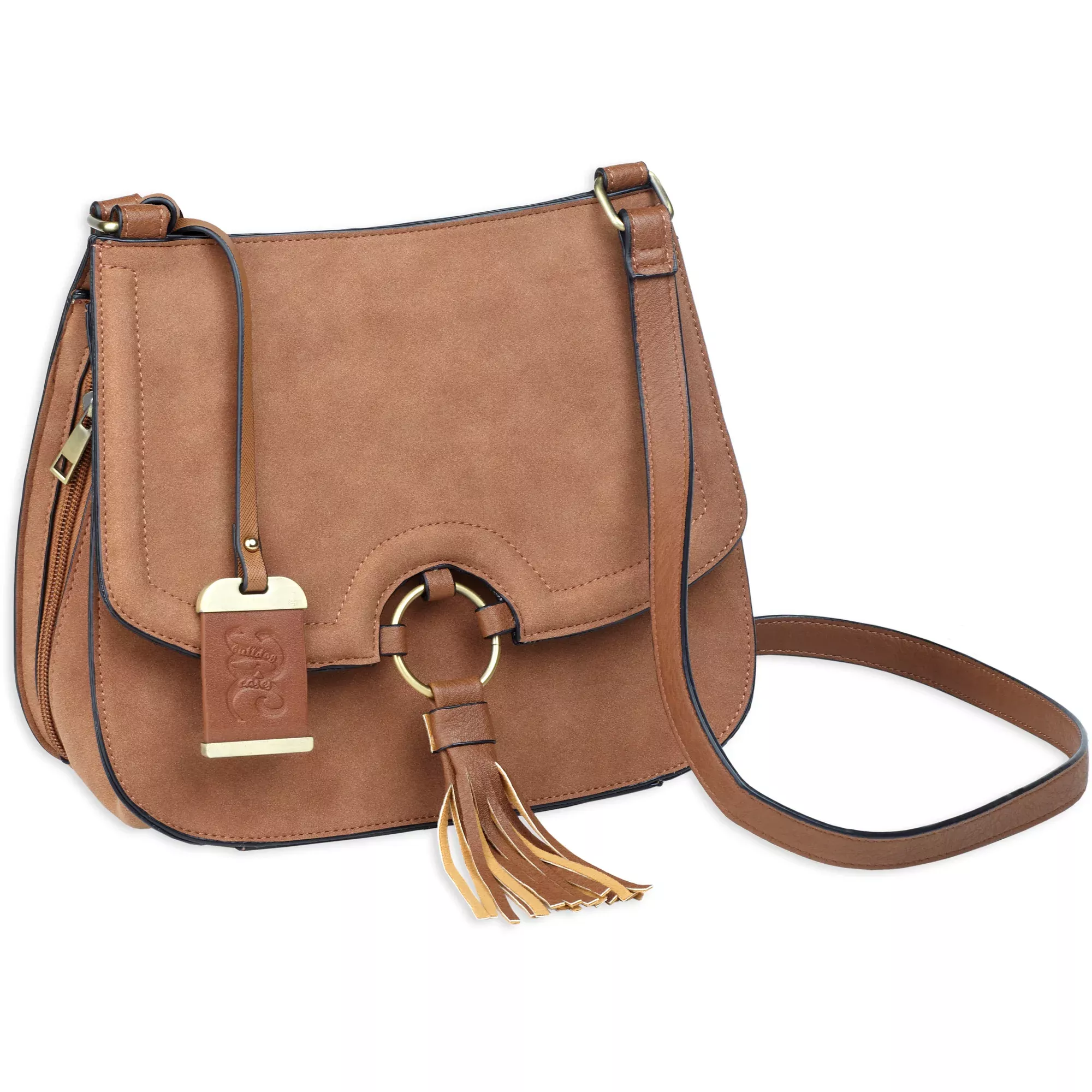 Bulldog Cases BDP-034 Cross Body Purse – Camel Suede