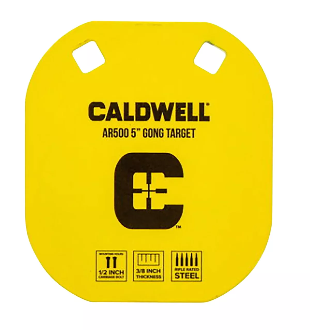 Caldwell 1116700 Gong5" Yellow AR500 Steel 0.38" Thick Hanging