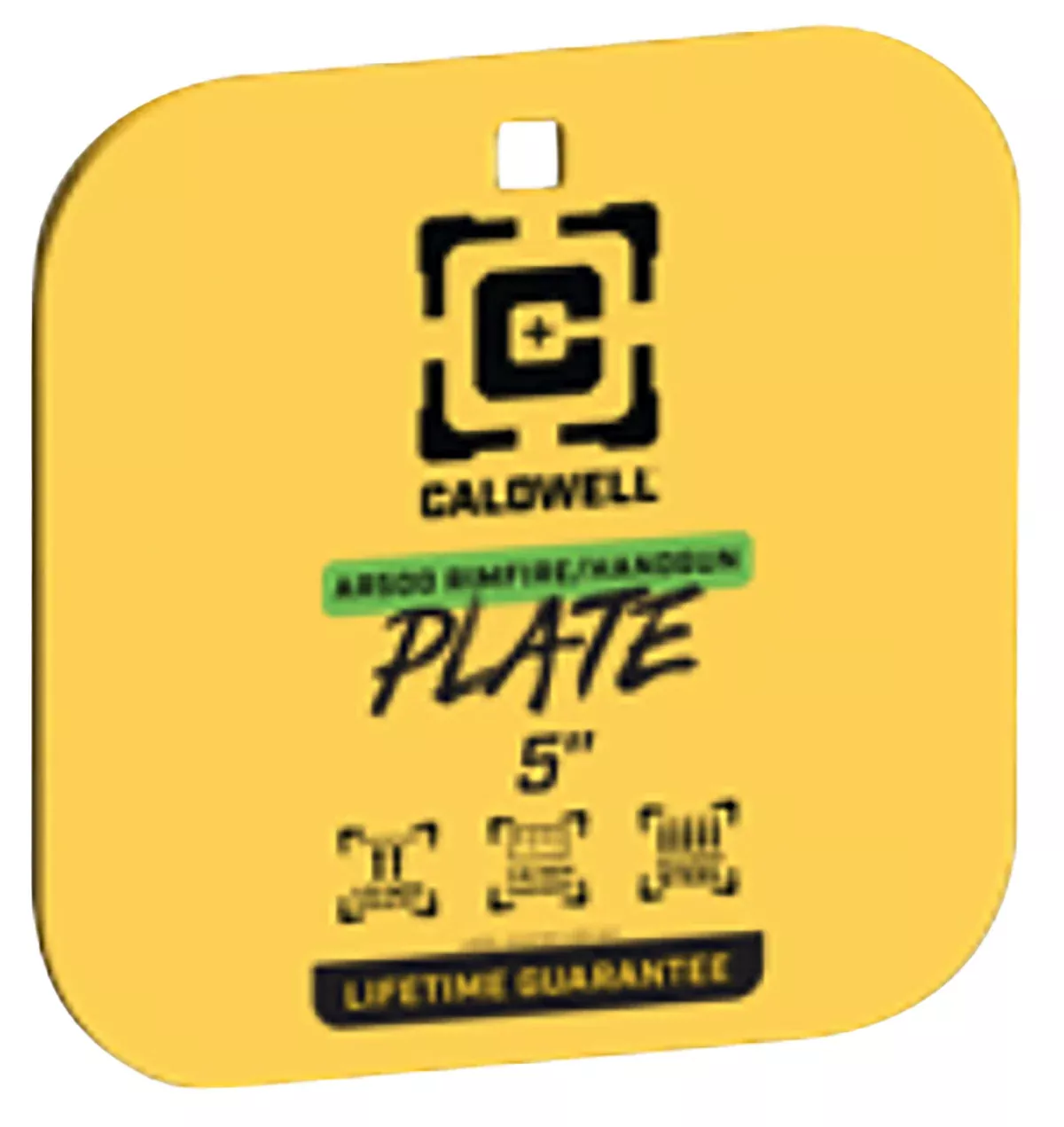 Caldwell 4002311 5" Rimfire/Handgun Yellow AR500 Steel Gong 1/4" Thick