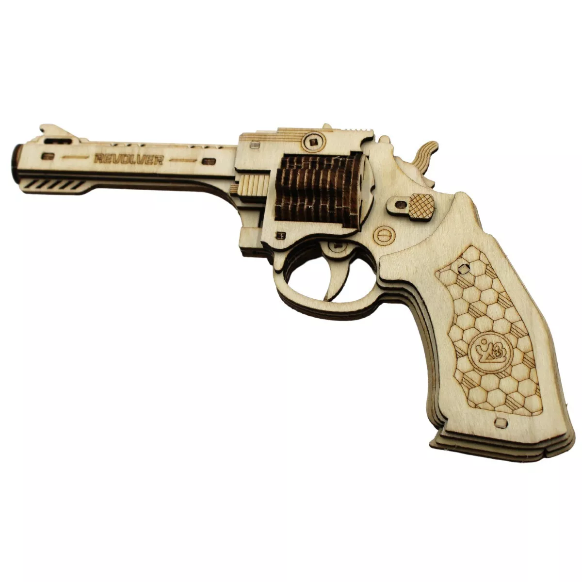 Caliber Gourmet Wood Revolver Puzzle Brown