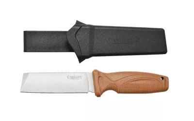 Camillus Swedge 8.75" Fixed Blade Knife – Tan Handle with Sheath
