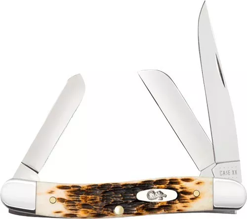 Case Knives Amber Bone Peach Seed Jig Medium Stockman