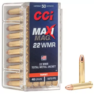 CCI Maxi-Mag .22 WMR, 40gr, TMJ - 50 Rounds (76683000231)