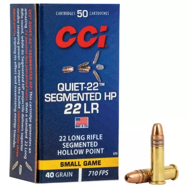 CCI Quiet-22 .22 LR, 40gr, Segmented HP - 50 Rounds