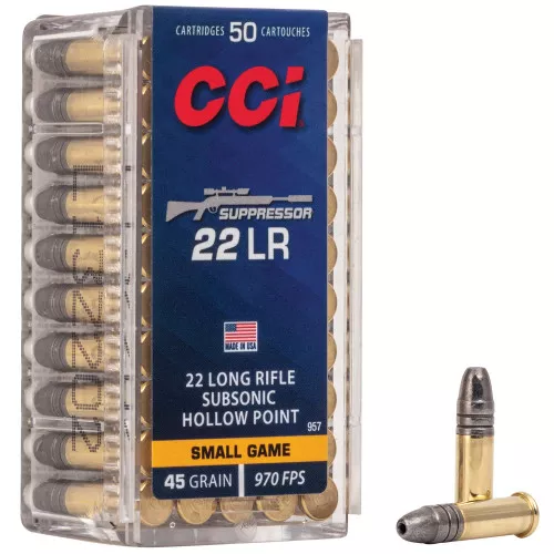 CCI Suppressor 22LR 45 Grain Hollow Point 50 Rd Box