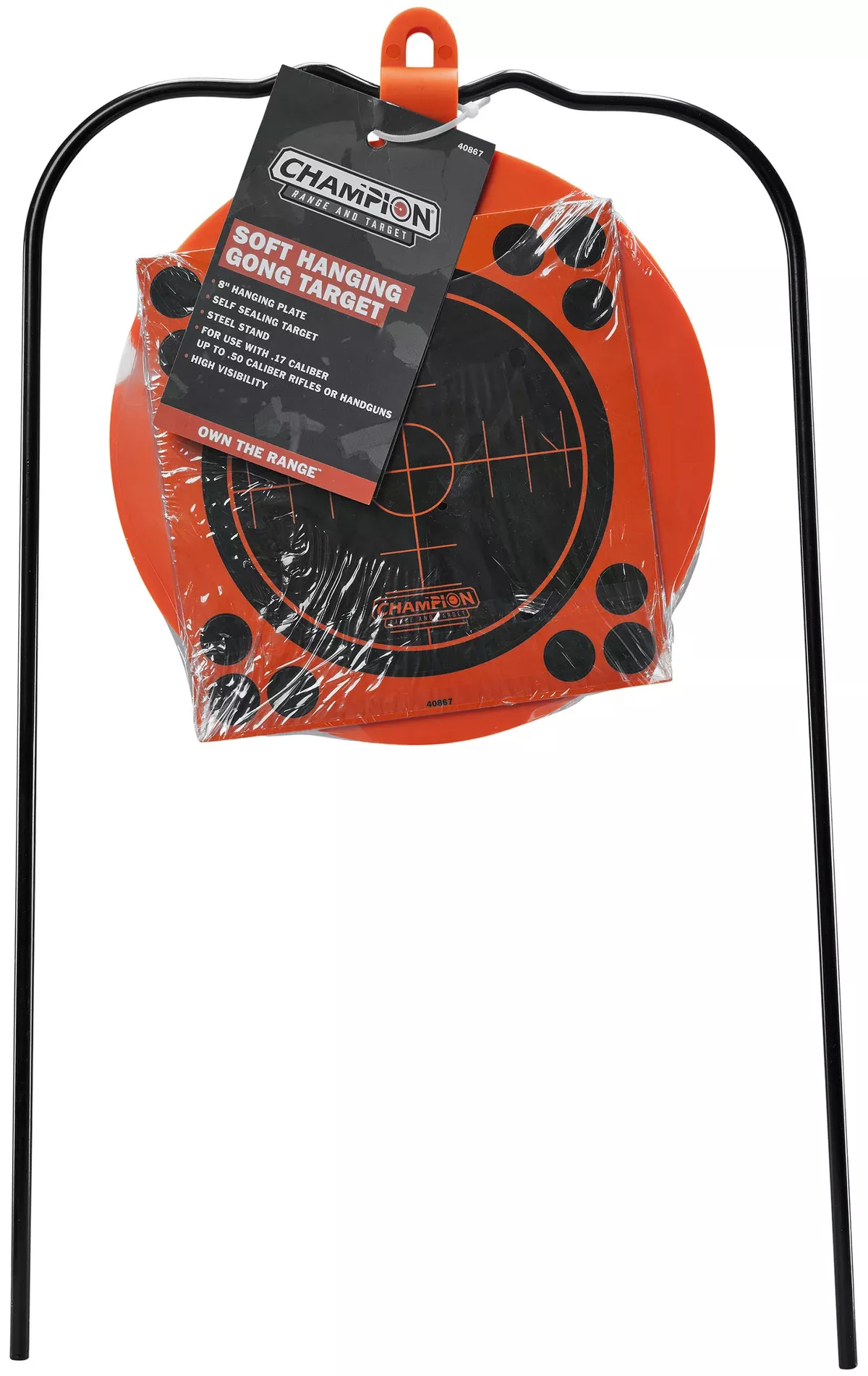 Champion Targets 40867 GongChampion Centerfire Hanging Metal Target/ Black/Orange