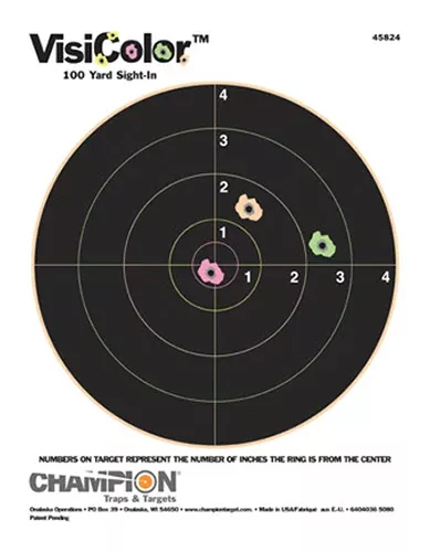 Champion Targets 45824 VisiColorBullseye Paper Hanging Pistol/Rifle 8.50" x 11" Multi-Color Includes Pasters 10 Pack