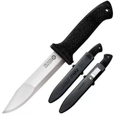 Cold Steel 20PBL Peace Maker II Knife 5.50" 4116SS Clip Point Plain Edge Blade, Black Kray-Ex™ Handle
