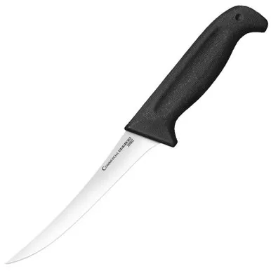 Cold Steel 20VBCZ Stiff Curved Boning Knife 6.00" 4116SS Trailing Point Plain Edge Blade, Black Kray-Ex™ Handle