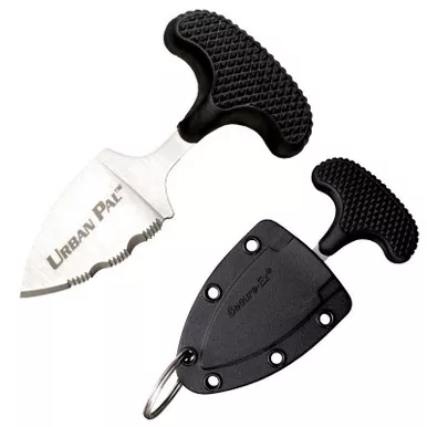Cold Steel 43LS Urban Pal Knife 1.50" AUS8A Drop Point Serrated Edge Blade, Black Kray-Ex™ Handle
