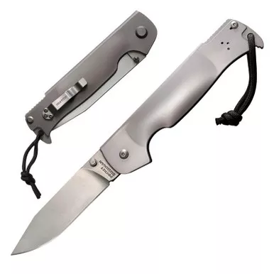 Cold Steel 95FB Pocket Bushman Folding Knife 4.50" 4116SS Clip Point Plain Edge Blade, 420 Series Stainless Handle