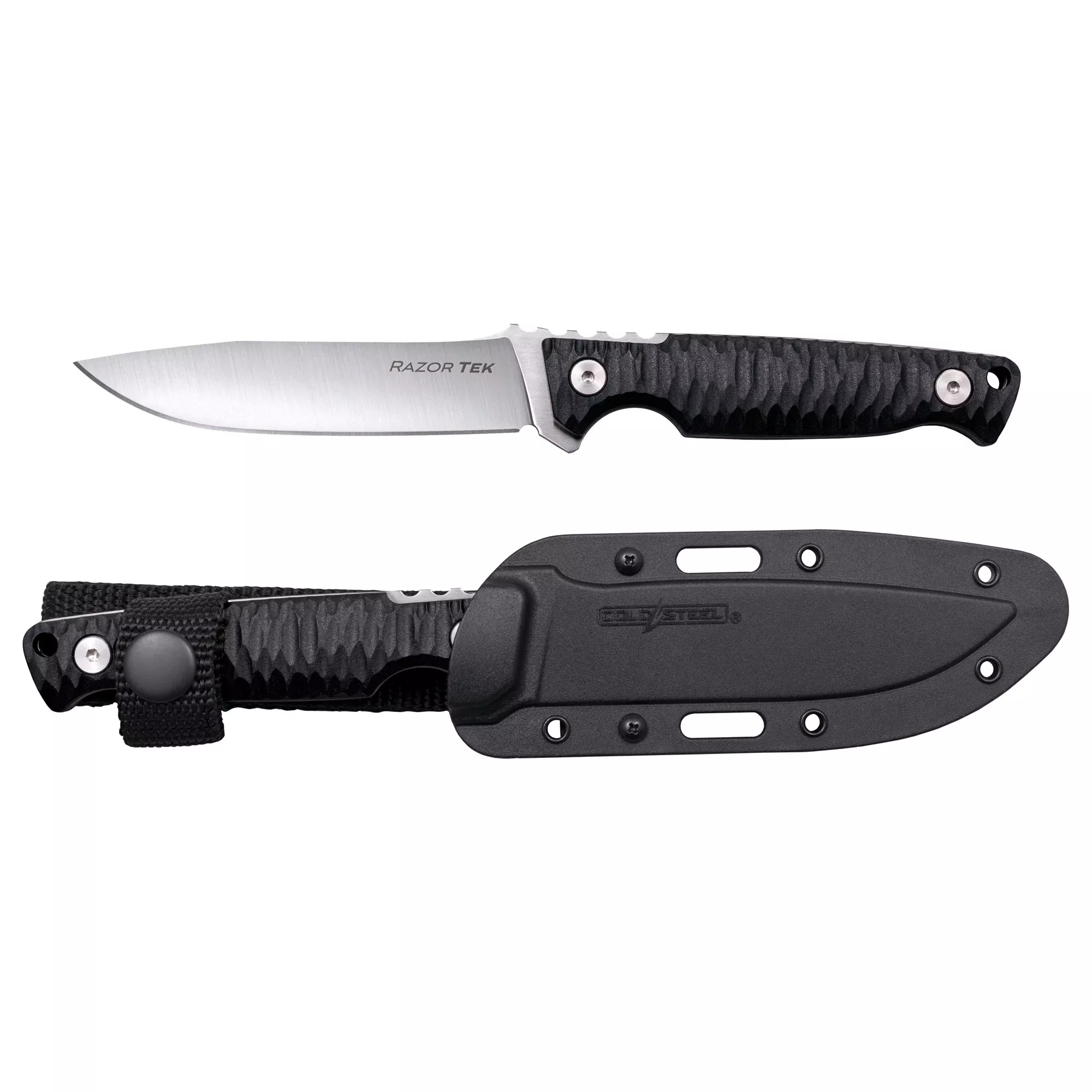 Cold Steel Razortek 4" Fixed Blade – Black Finish with Sheath