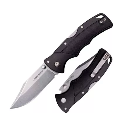 Cold Steel Verdict Folding Knife 3.00" 4116SS Clip Point Plain Edge Blade, GFN Handle