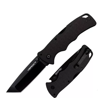 Cold Steel Verdict Folding Knife 3.00" AUS10A Tanto Plain Edge Blade, G10 Handle