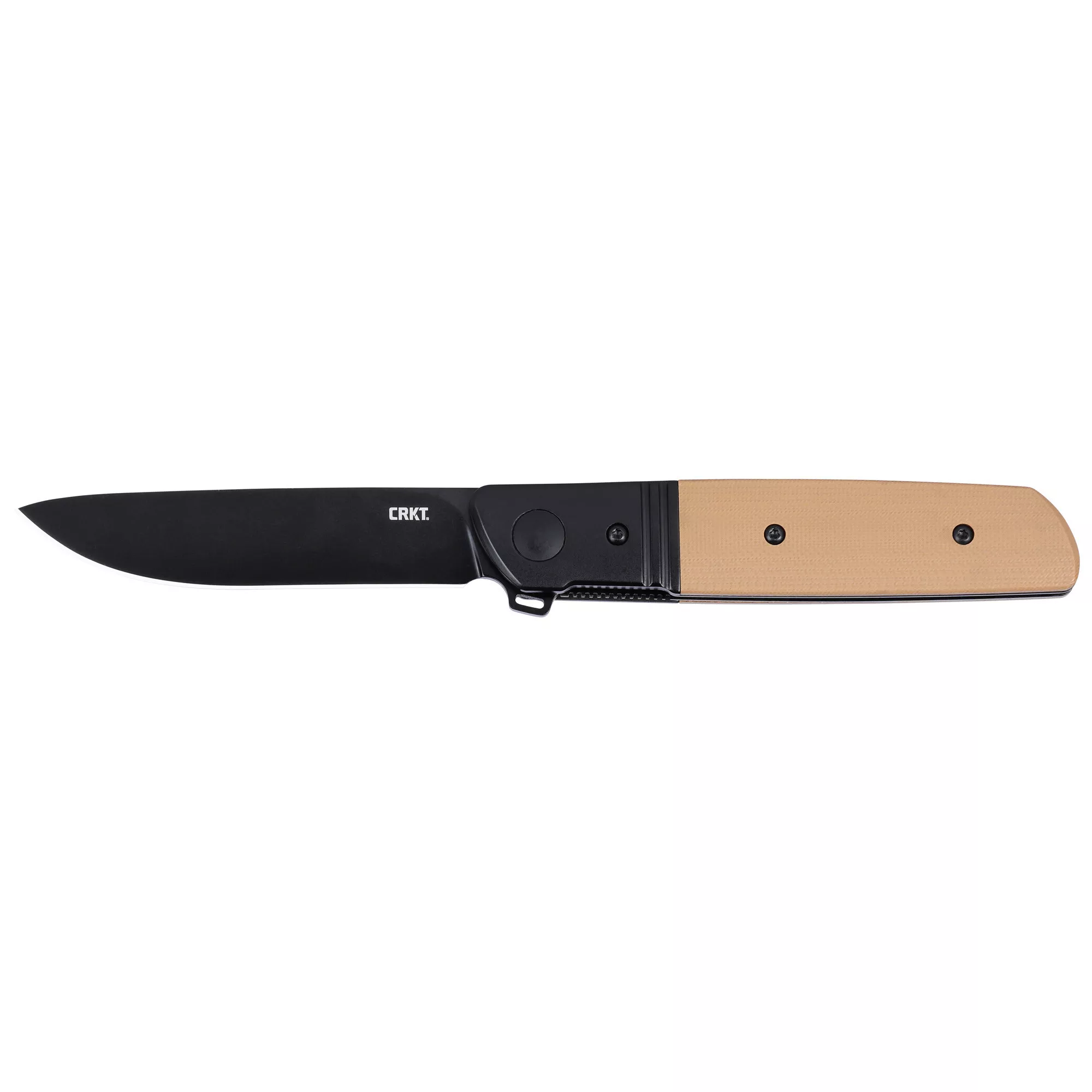 Columbia Bamboozled Drop Point Black Blade 3.34" Black/Brown G10 Handle