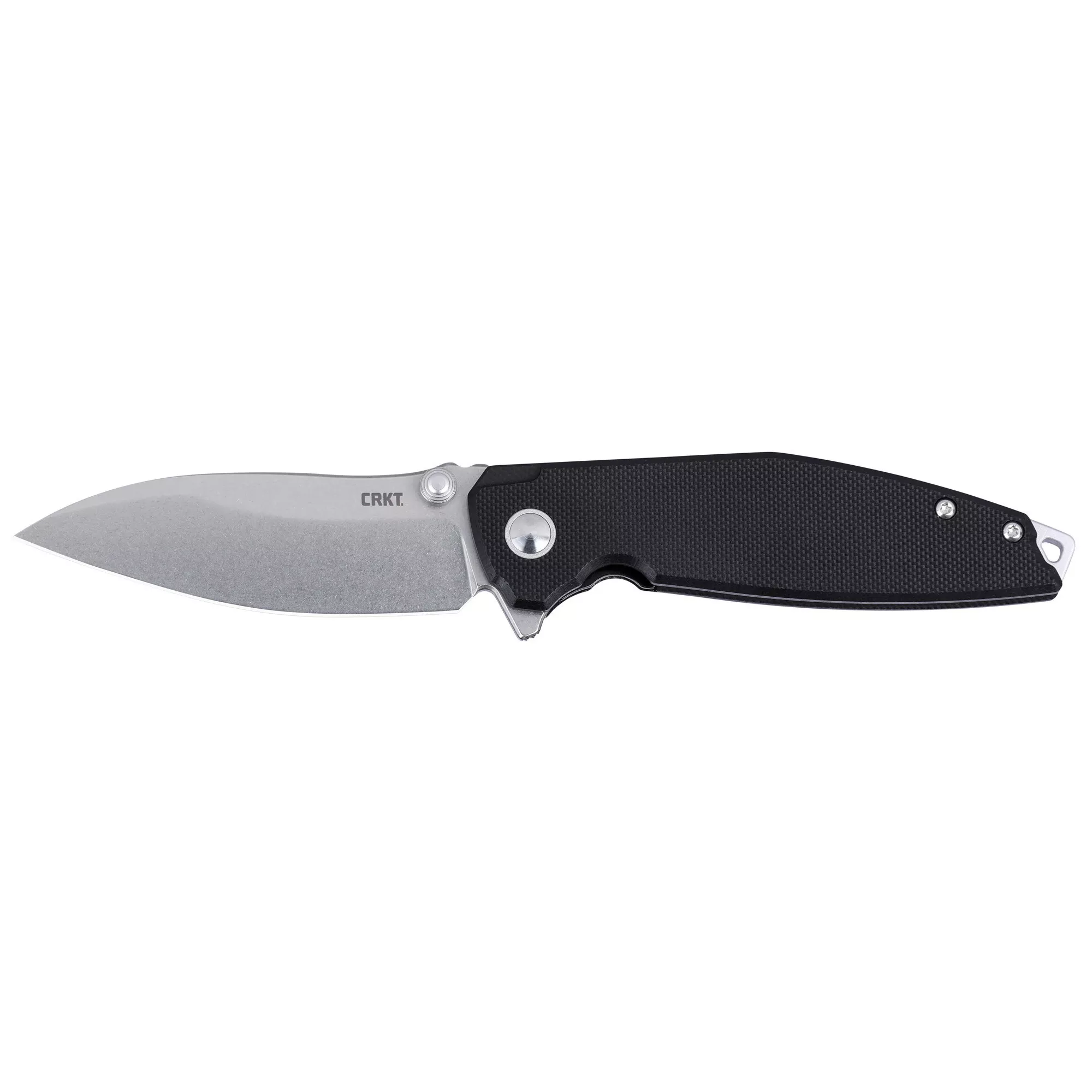 Columbia Ibis Folding Knife Drop Point Silver Blade 3.09" Black G10 Handle