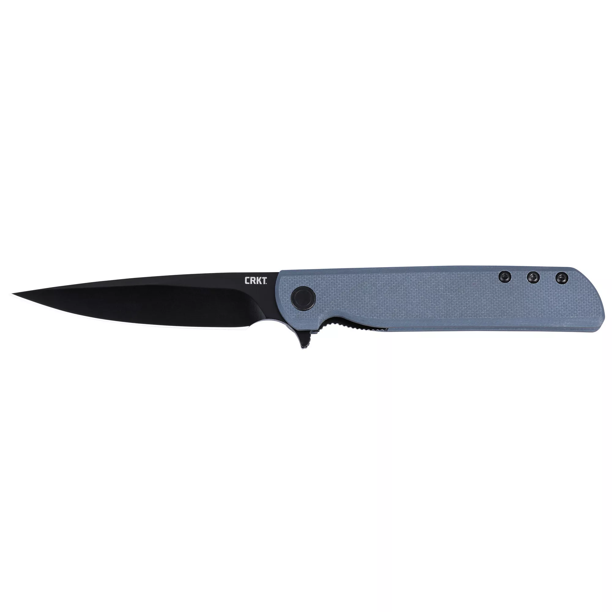Columbia LCK+ Folding Knife Drop Point Black Blade 3.38" Gray G10 Handle