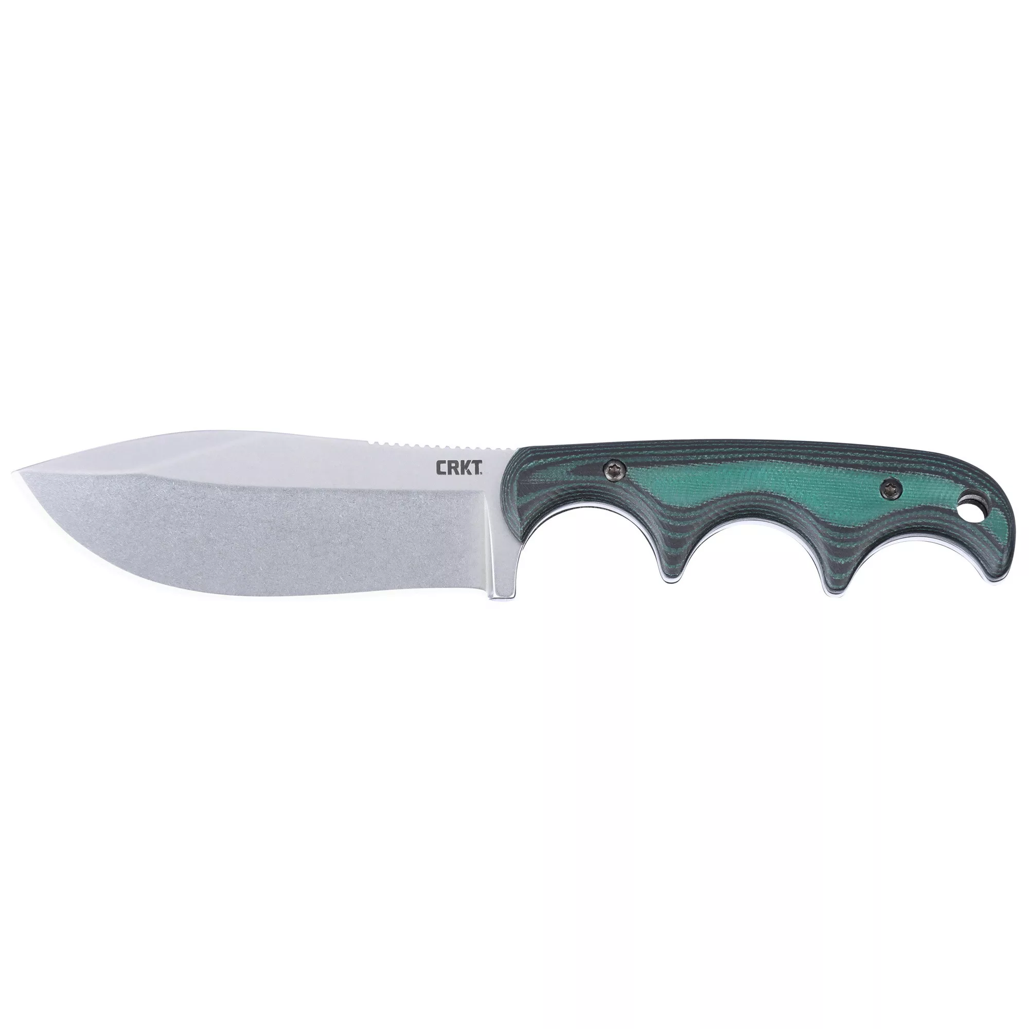 Columbia Minimalist Nessmuk Fixed Blade Knife Drop Point Silver Blade 2.9" Micarta Green Handle