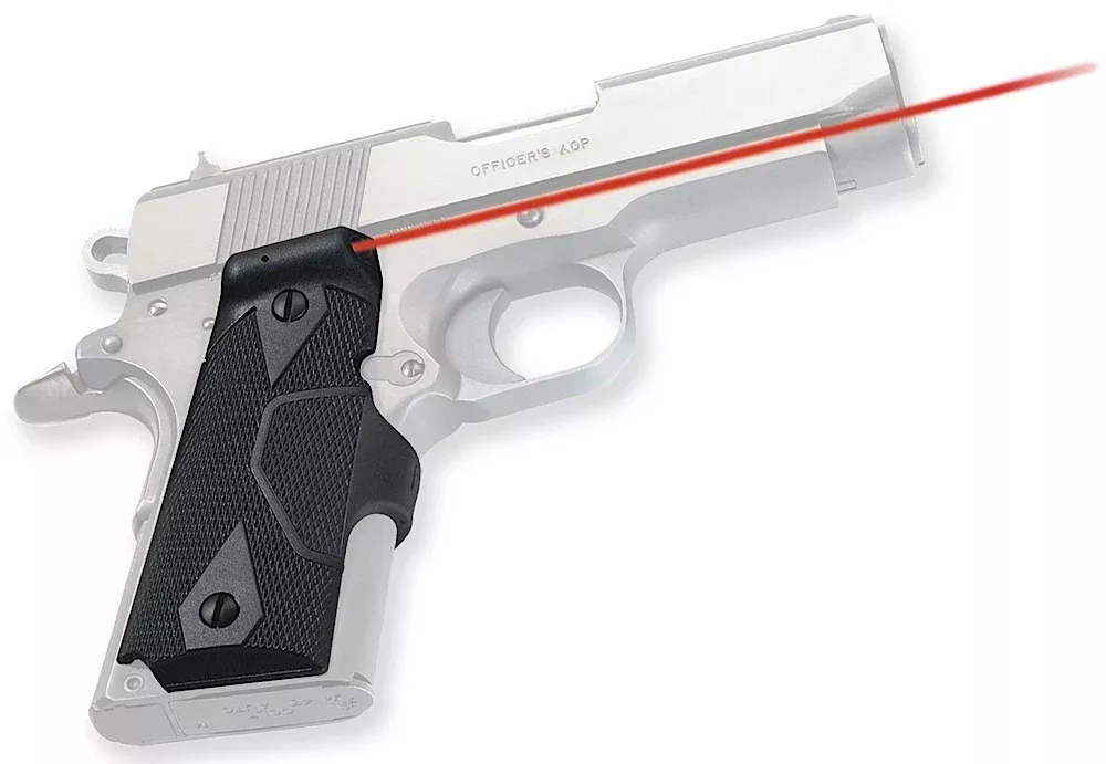 Crimson Trace 011210 LasergripsFits 1911 Compact, Red Laser Black Polymer