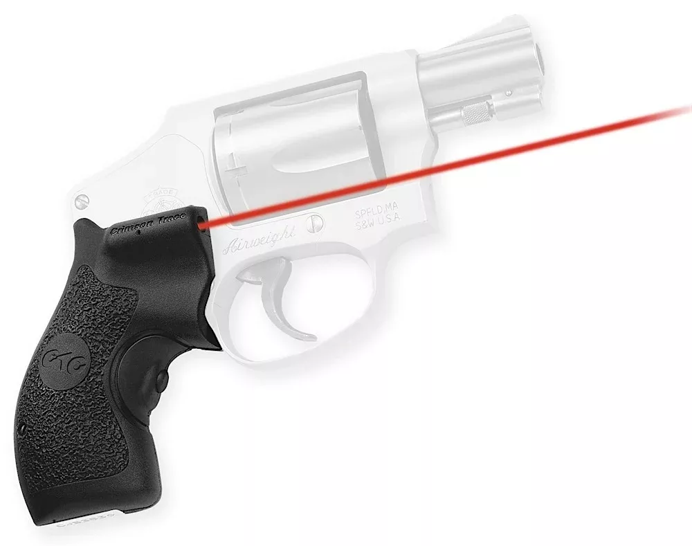 Crimson Trace 011870 LasergripsFits S&W J-Frame Round Butt, Red Laser 633nM Wavelength 5mW Output, Black Polymer