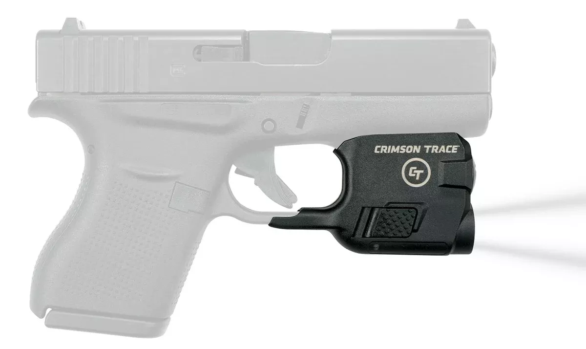 Crimson Trace 0182901 LightguardPolymer Compatible w/Glock 42/43/43X/48, 110 Lumens White LED, Trigger Guard Mount
