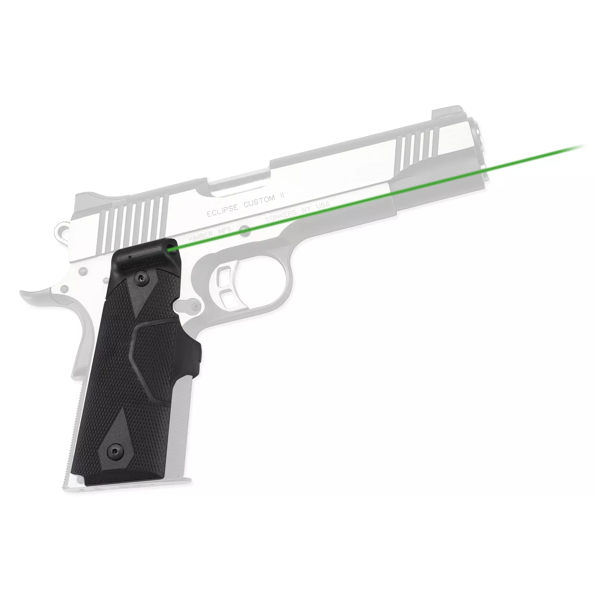 Crimson Trace LG-401G LaserGrips for 1911 Government/Commander – Front Activation Green Laser