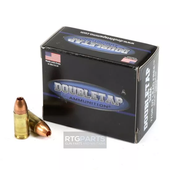 DOUBLETAP AMMUNITION LEAD FREE 9MM 77GR SCHP, 1600FPS, 20RD BOX