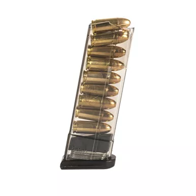 Elite Tactical Systems GLK-43-9 9 Round Mag 9mm Luger Magazine for Glock 43, Clear Polymer