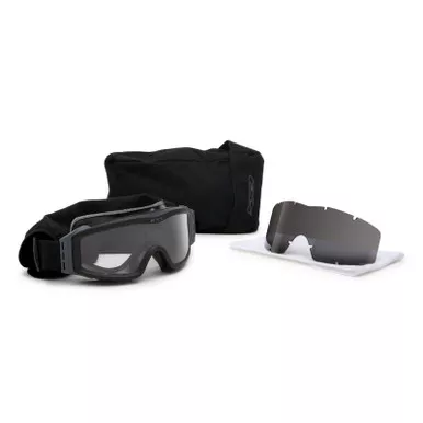 ESS 740-0123 Profile NVG Asian-Fit Goggles, Black Frame w/ Clear & Smoke Gray Lens