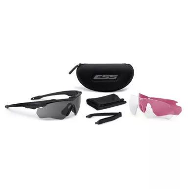 ESS EE9034-13 CrossBlade NARO Eyeshield LPL-5 3LS Kit, Black Frame w/ Clear, Smoke Gray & Laser LPL-532 Lens