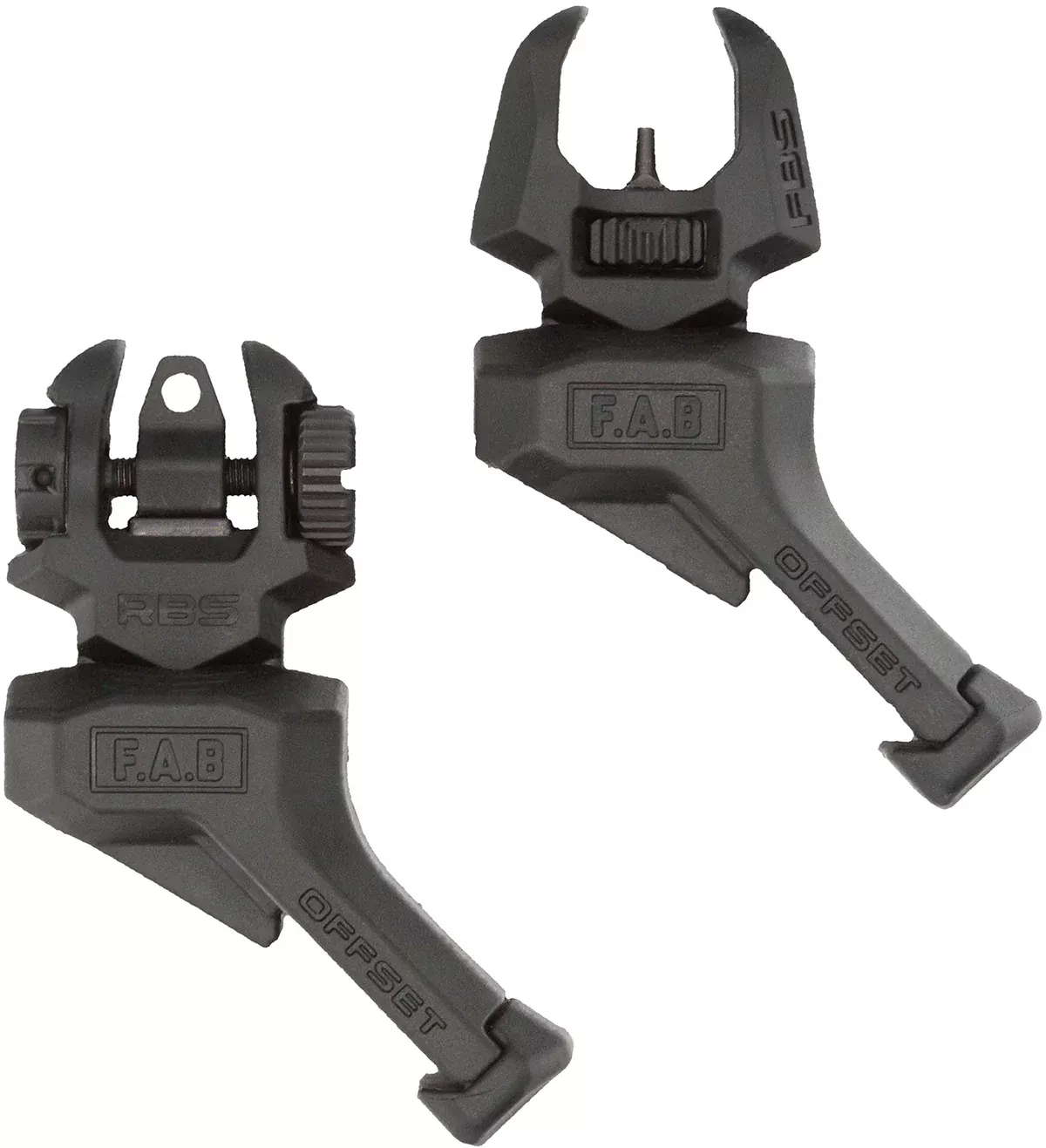 FAB Defense FXFRBSOSB Front and rear Set of Offset Flip-Up SightsBlack