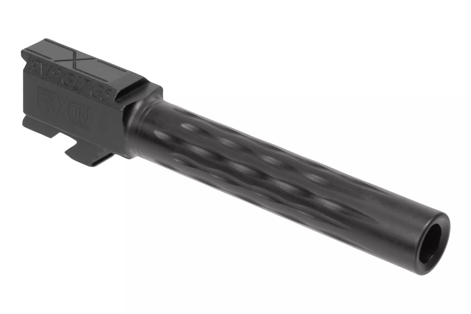 Faxon Firearms Match Series Flame Fluted 9mm Barrel Fits Glock 17 Gen 5 Black Nitride