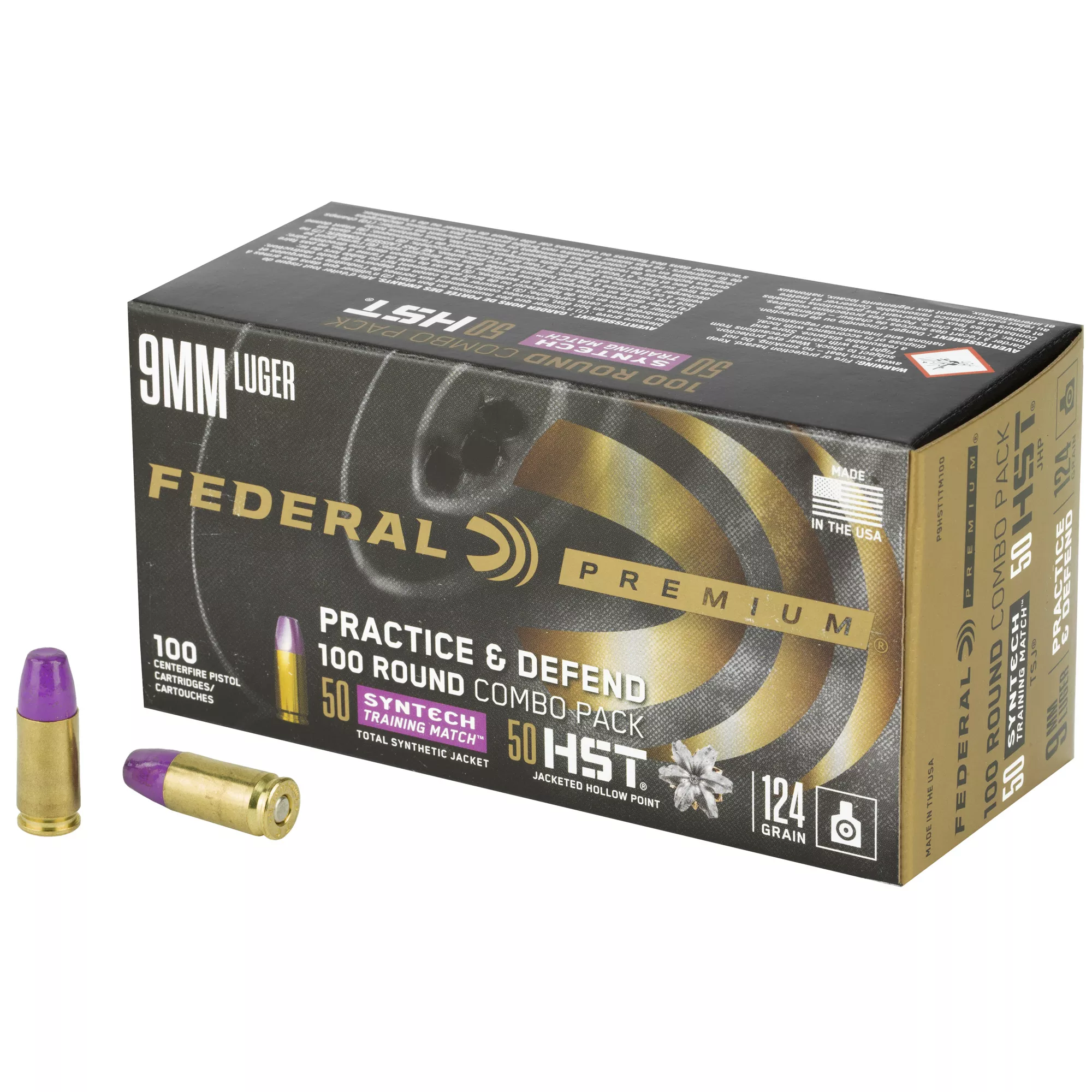 Fed Prctc & Dfnd 9mm Hst/syn 124gr