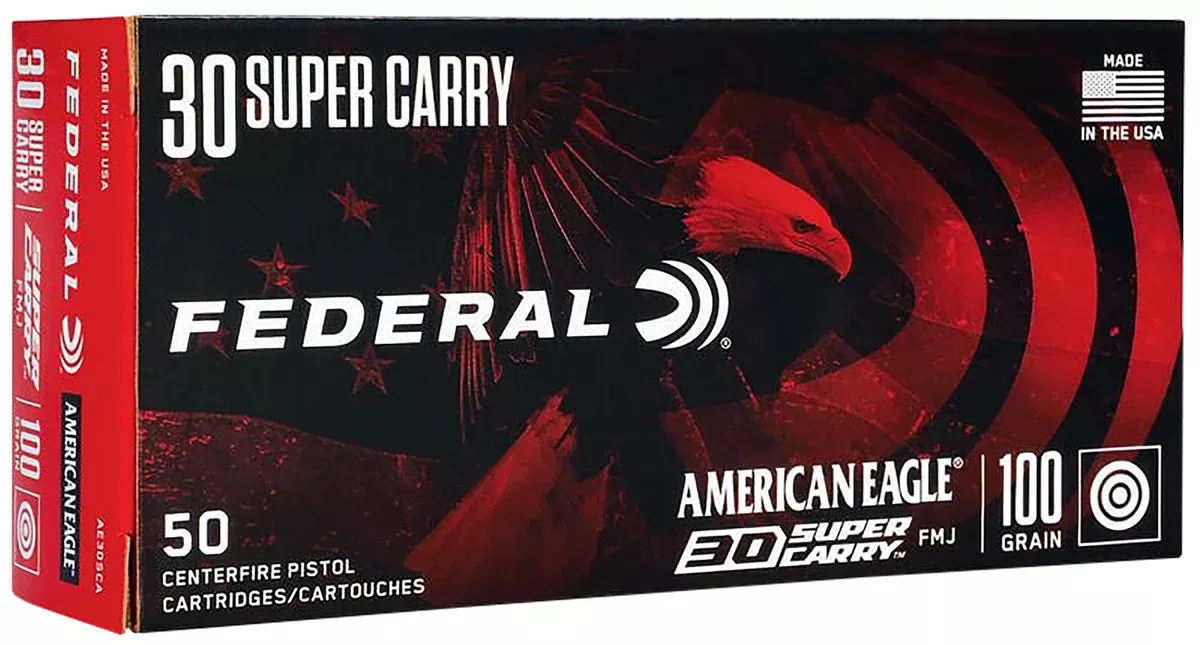 Federal AE30SCA American Eagle Handgun 30Super Carry 100gr Full Metal Jacket 50 Per Box/20 Case
