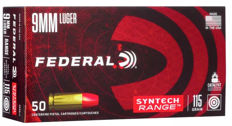 Federal AE380SJ1 Syntech Range380 ACP 95 gr Total Syntech Jacket Round Nose (TSR) 50 Per Box/10 Cs