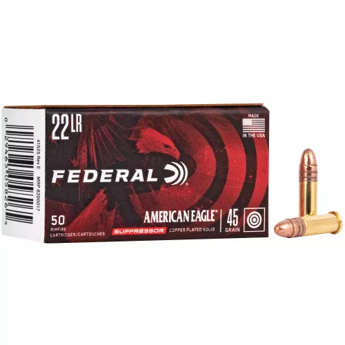 Federal American Eagle Subsonic 45 Grain 22LR - 50 Rounds