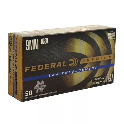 Federal Law Enforcement HST 9mm 147gr Jacketed Hollow Point - 50 Rd Box
