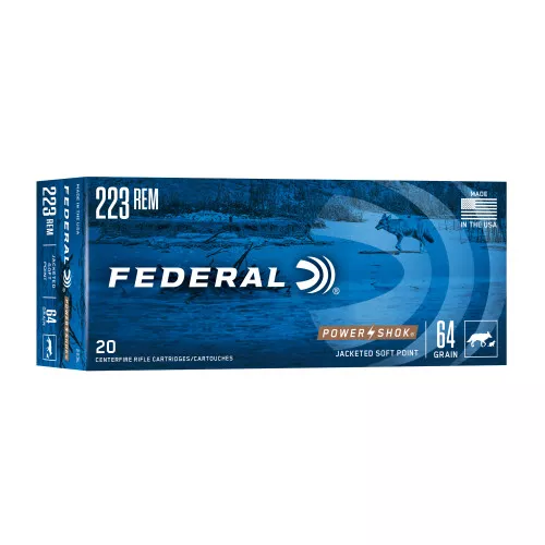 Federal PowerShok - 223REM 64 Grain Soft Point - 20 Rds