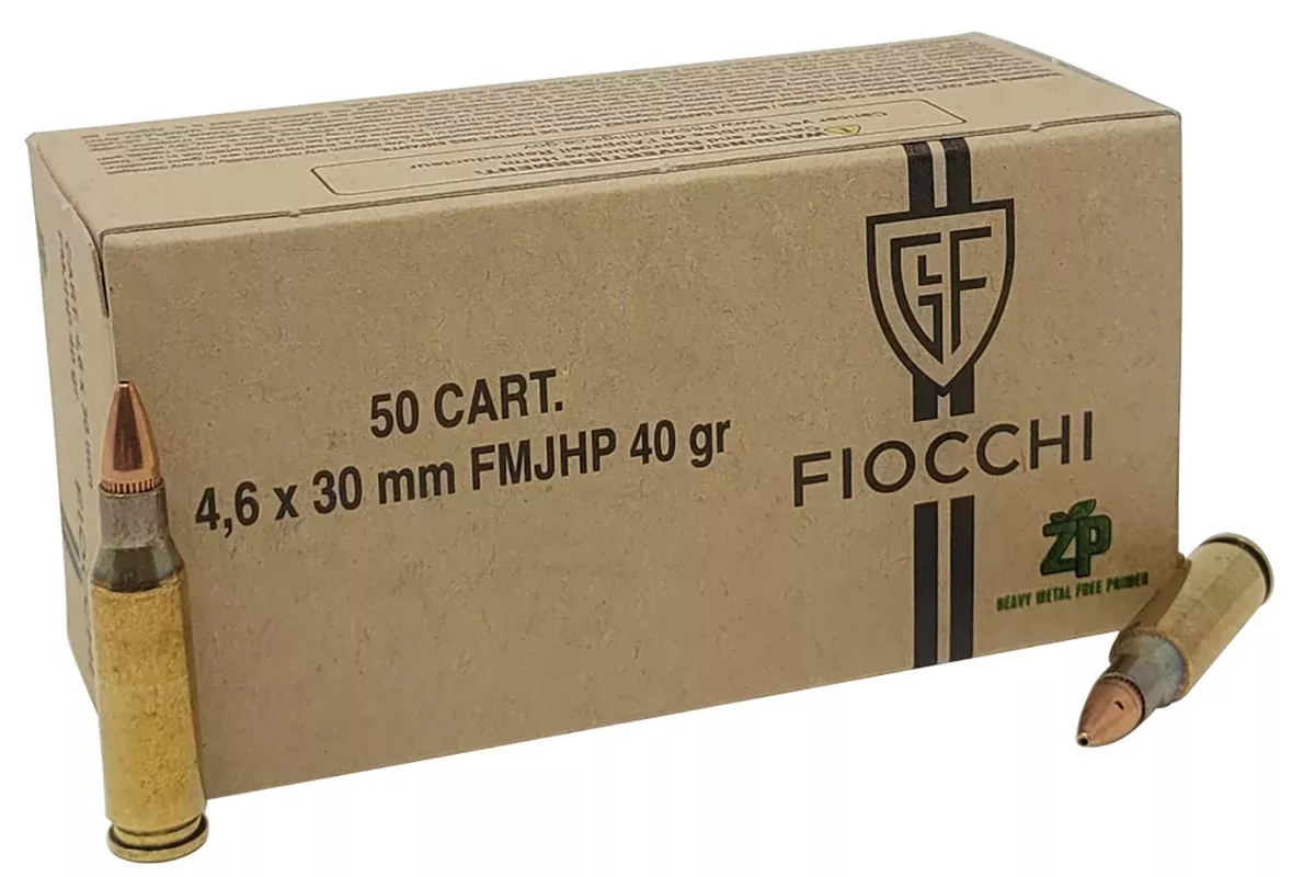 Fiocchi 46EXC 4.6x30mm H&K 40 gr Jacketed Hollow Point (JHP) 100 Per Box/ 10 Cs