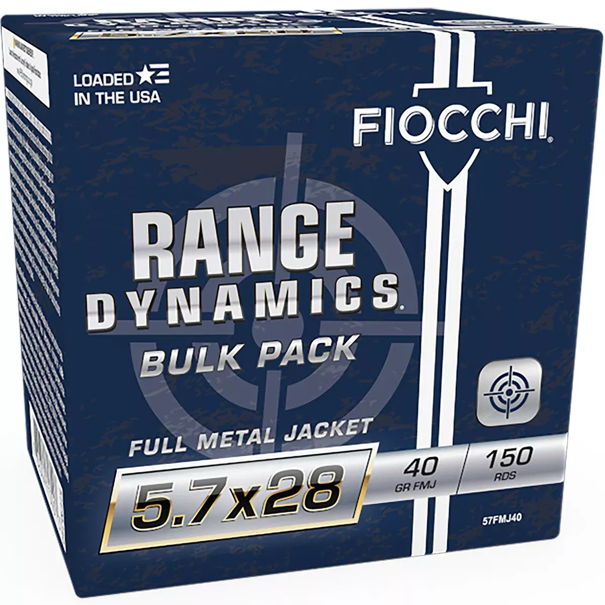 Fiocchi 57FMJ40 Range Dynamics5.7x28mm 40gr Full Metal Jacket 150 Per Box/3 Case *Bulk